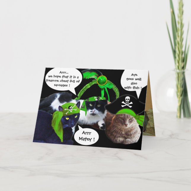 IRISH PIRAT CATS/ANTIQUE PIRATER TREASURE KARTOR KORT (Framsida)