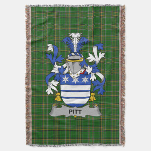 Irish Pitt Jackar om Arm Family Crest Ireland Filt
