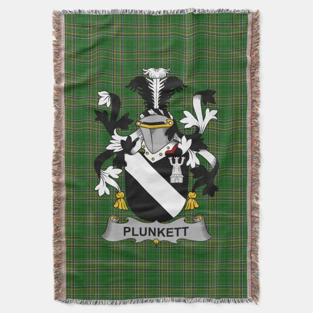 Irish Plunkett Jackar om Arm Family Crest Ireland Filt (Framsidan Vertikal)