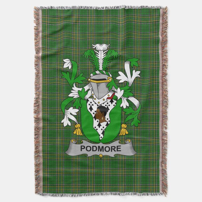 Irish Podmore Jackar om Arm Family Crest Ireland Filt (Framsidan Vertikal)