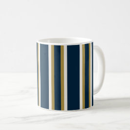 Irish Polo stripes Blue and Gold  Kaffemugg