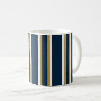 Irish Polo stripes Blue and Gold  Kaffemugg