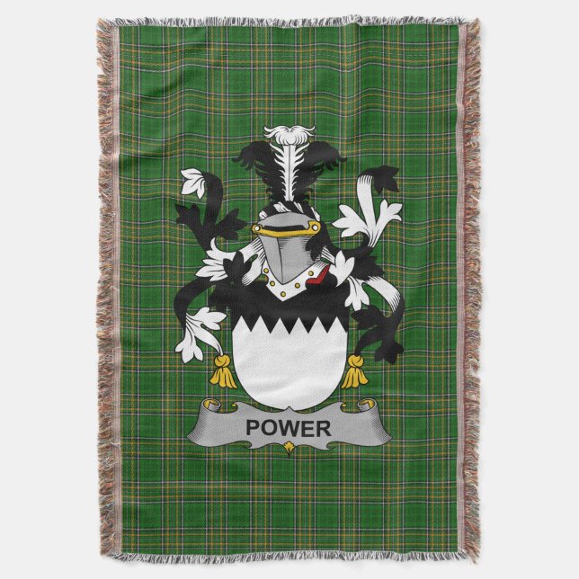 Irish Power Jackar Arm Family Crest Ireland Filt (Framsidan Vertikal)