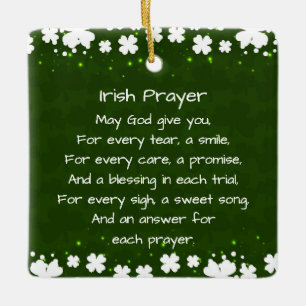 Irish Prayer and Blessing Personlig God Jul Julgransprydnad Keramik