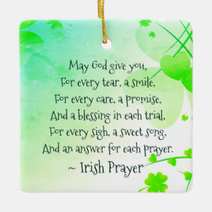 Irish Prayer and Blessing Personlig God Jul Julgransprydnad Keramik