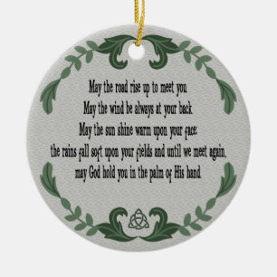 Irish Prayer Blessing Loving Memory Minnet minne Julgransprydnad Keramik
