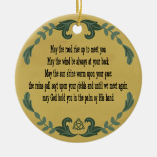 Irish Prayer Blessing Loving Memory Minnet minne Julgransprydnad Keramik