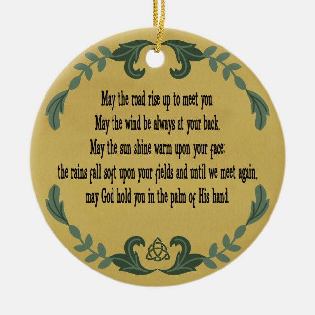 Irish Prayer Blessing Loving Memory Remembran Julgransprydnad Keramik (Framsidan)