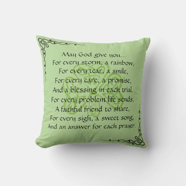 Irish Prayer Celtic Gräns Dekorativ kudde (Framsida)