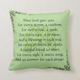 Irish Prayer Celtic Gräns Dekorativ kudde
