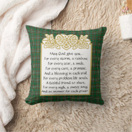 Irish Prayer Celtic Gräns och Tartan Kudde