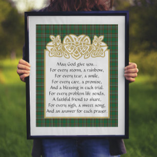 Irish Prayer Celtic Gräns och Tartan Poster