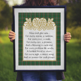 Irish Prayer Celtic Gräns och Tartan Poster