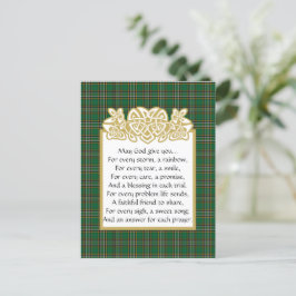 Irish Prayer Celtic Gräns och Tartan Vykort