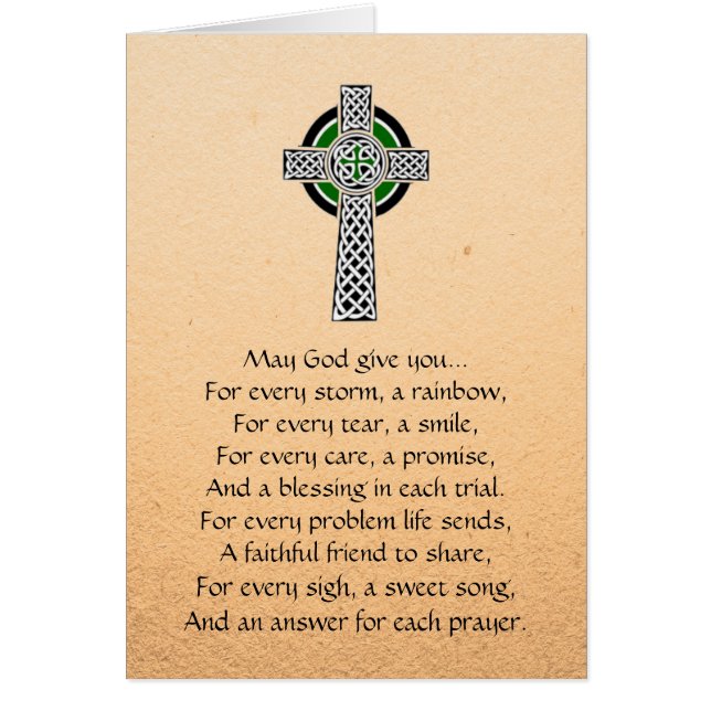 Irish Prayer Celtic Kor Greeting Card Hälsningskort (Framsidan)