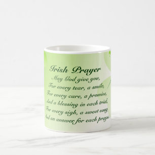 Irish Prayer med Shamrocks och Hearts Mugg