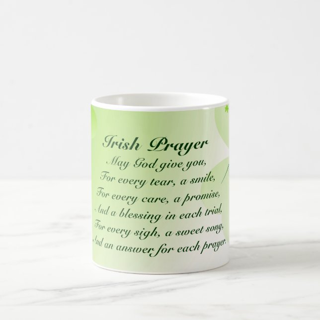 Irish Prayer med Shamrocks och Hearts Mugg (Center)