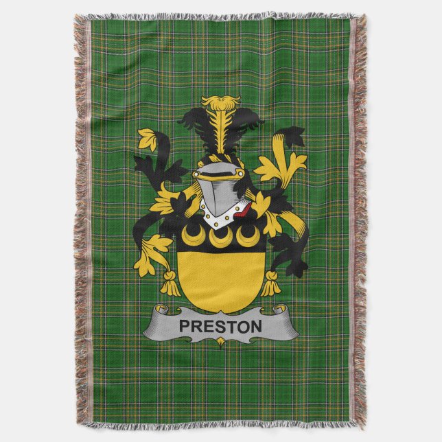 Irish Preston Jackar om Arm Family Crest Ireland Filt (Framsidan Vertikal)