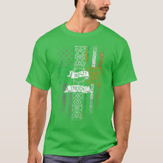 Irish Pride American Flagga Celtic Kor St Patricks T Shirt