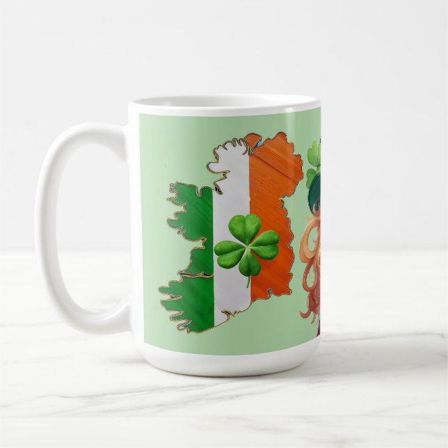 IRISH-PRIDET och fyra löv klöver— Kaffemugg (Vänster)