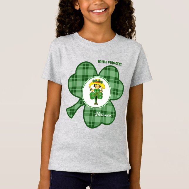 Irish Princess | Anpassat namn St. Patrick's Day T-shirt (Framsida)