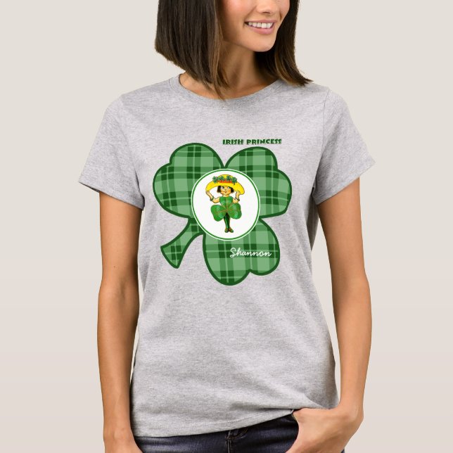 Irish Princess | Anpassat namn St. Patrick's Day T-shirt (Framsida)