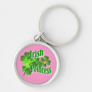 Irish princess rund silverfärgad nyckelring