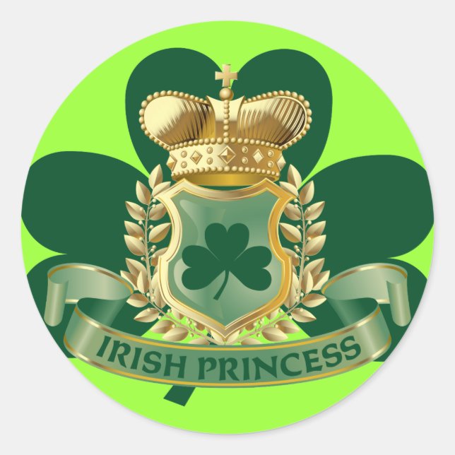 Irish Princess Runt Klistermärke (Framsida)
