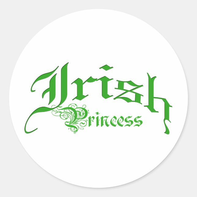 Irish Princess Runt Klistermärke (Framsida)