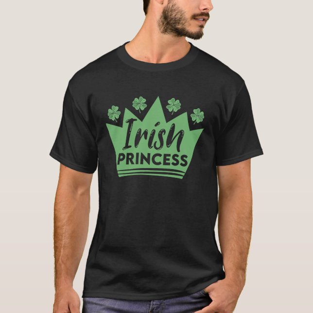 Irish Princess St Patrick's Day Ireland Cute Shamr T Shirt (Framsida)