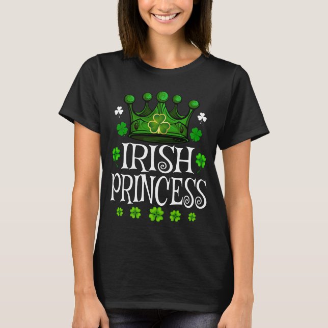 Irish Princess St Patrick's Day Shamrock Lucky T Shirt (Framsida)
