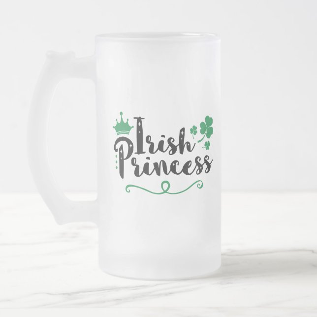 Irish Princess Women St patrick's day Script Frostat Ölglas (Vänster)