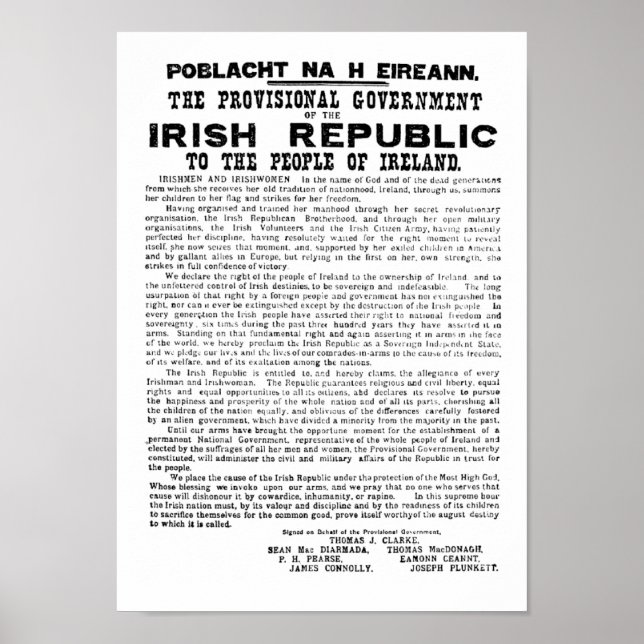 Irish Proclamation of 1916 Poster (Framsidan)