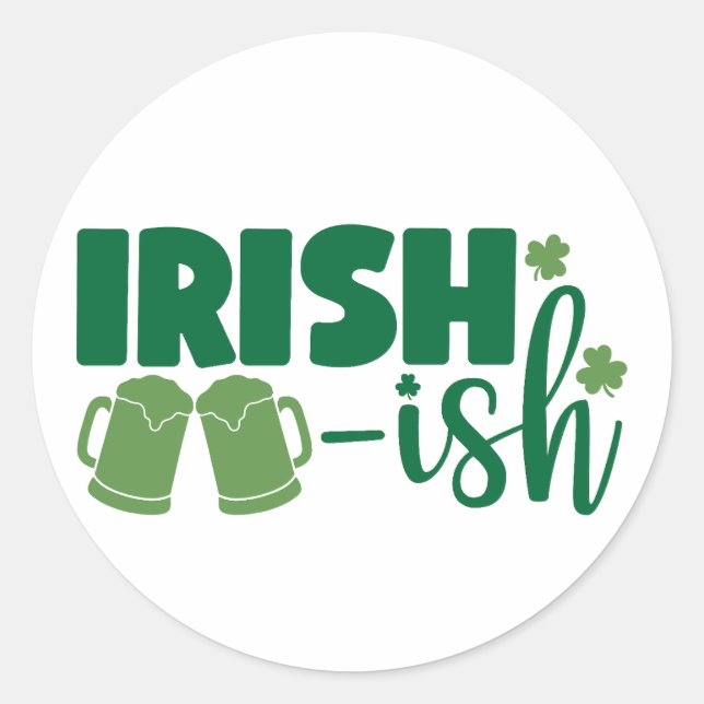 Irish & Proud ☘️ Runt Klistermärke (Framsida)