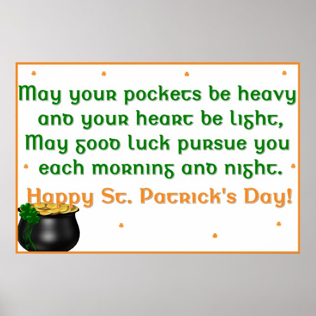 Irish Proverb 6 Skriv ut Poster (Framsidan)