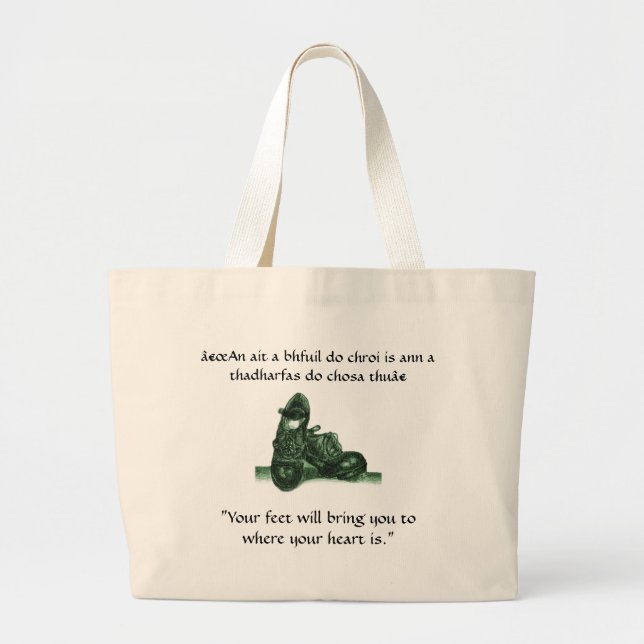 Irish Proverb Bag Jumbo Tygkasse (Framsidan)