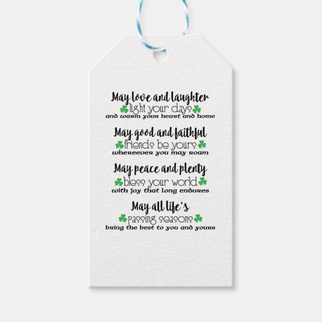 Irish Proverb Blessing Presentetikett (Framsidan)