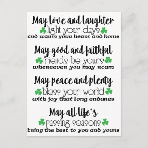 Irish Proverb Blessing Vykort