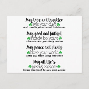 Irish Proverb Blessing Vykort