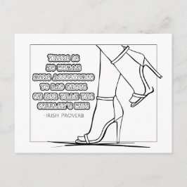 Irish Proverb Coloring Postcard Vykort