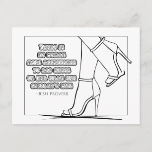Irish Proverb Coloring Postcard Vykort