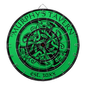 Irish Pub Celtic Hundar Black & Grönt St Patrick P Darttavla