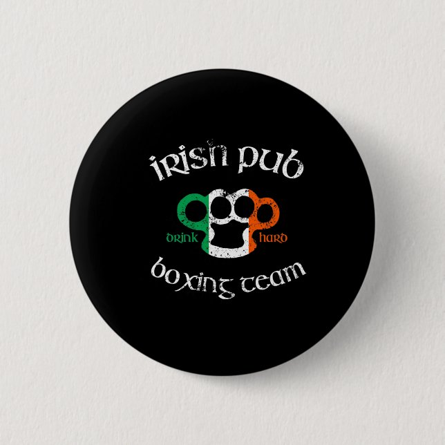 Irish Pub Drink Hard Boxing Team Distress Tee Gi Knapp (Framsida)