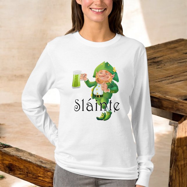 "Irish pub leprechaun grönt öl Slainte Tröja (Skapare uppladdad)