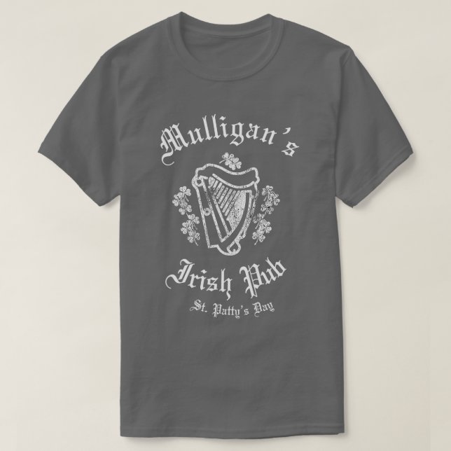 Irish Pub Mulligans Irish Drinking Pub T Shirt (Design framsida)