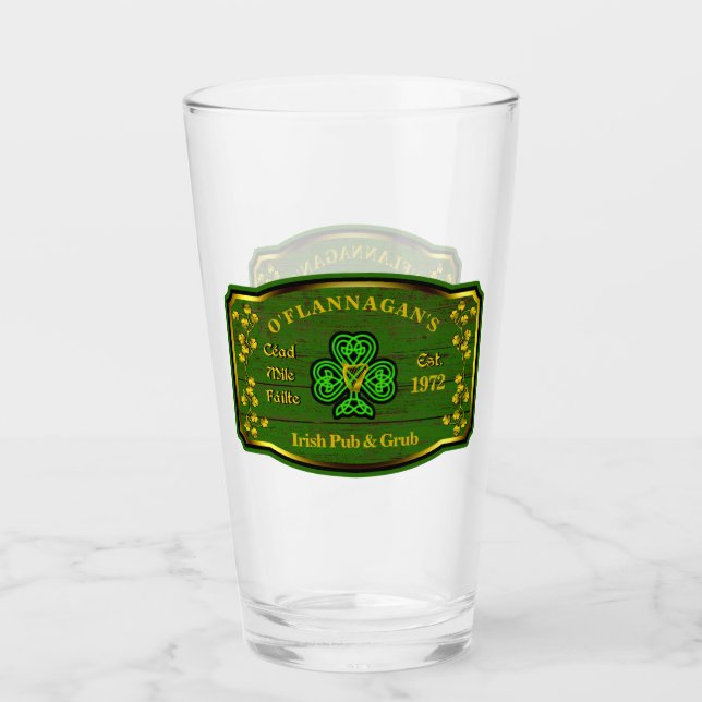 Irish Pub Personlig Pint Glass Glaskopp (Framsida)