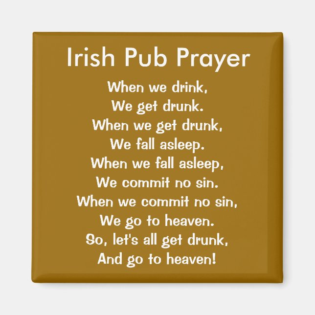 Irish Pub Prayer Magnet (Framsidan)
