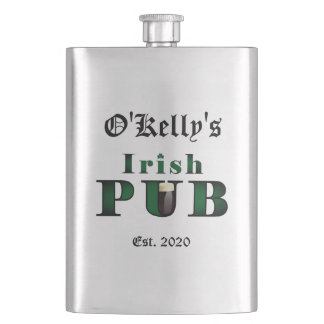 Irish Pub Pub Tavern Classic Stainless Steel Flask Fickplunta