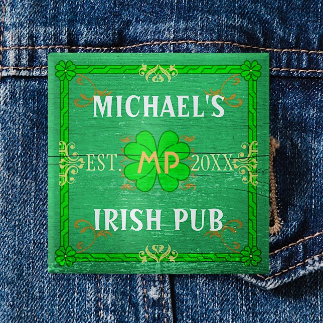 Irish Pub Skapar din egen Personlig Grönt Knapp (Skapare uppladdad)