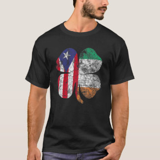 Irish Puerto Rican Flagga Ireland Shamrock St Patr T Shirt